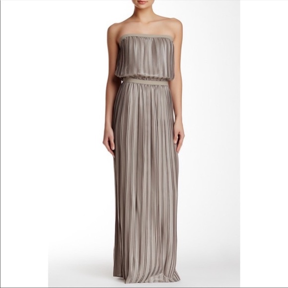 BCBGMaxAzria Dresses & Skirts - BCBGMAXAZRIA Mateo Strapless Pleated Dress Moss XS